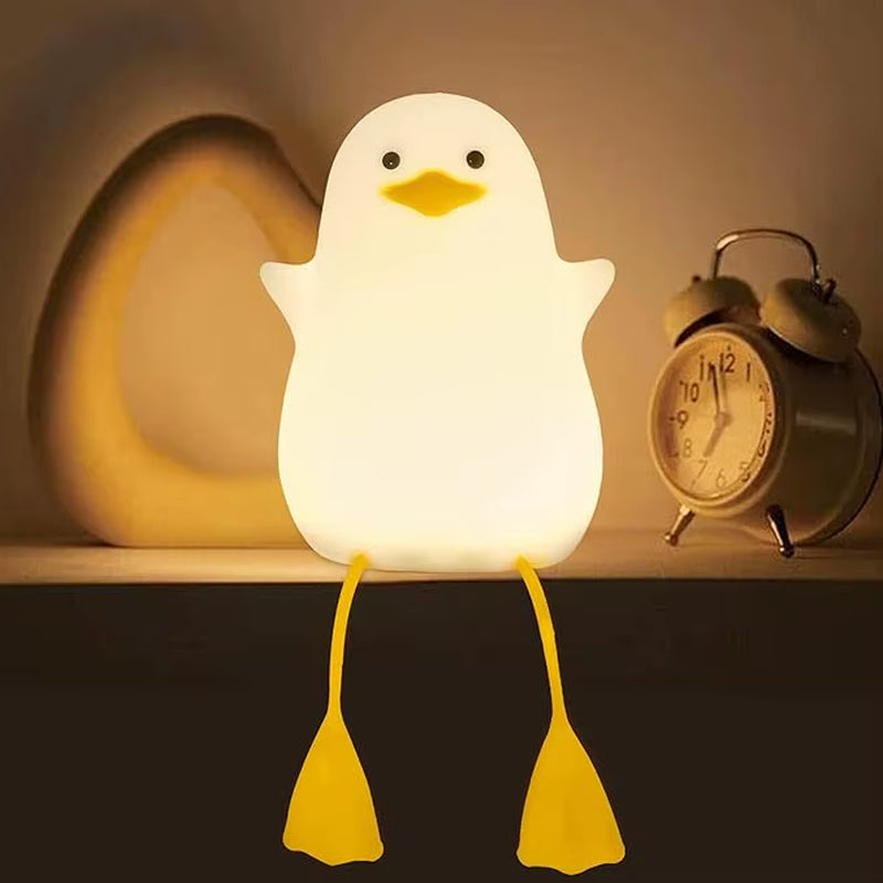 Creative and Fun Duck Silicone Pat Small Night Light Desktop Decoration Atmosphere Light USB Charging Children'S Bedroom Light